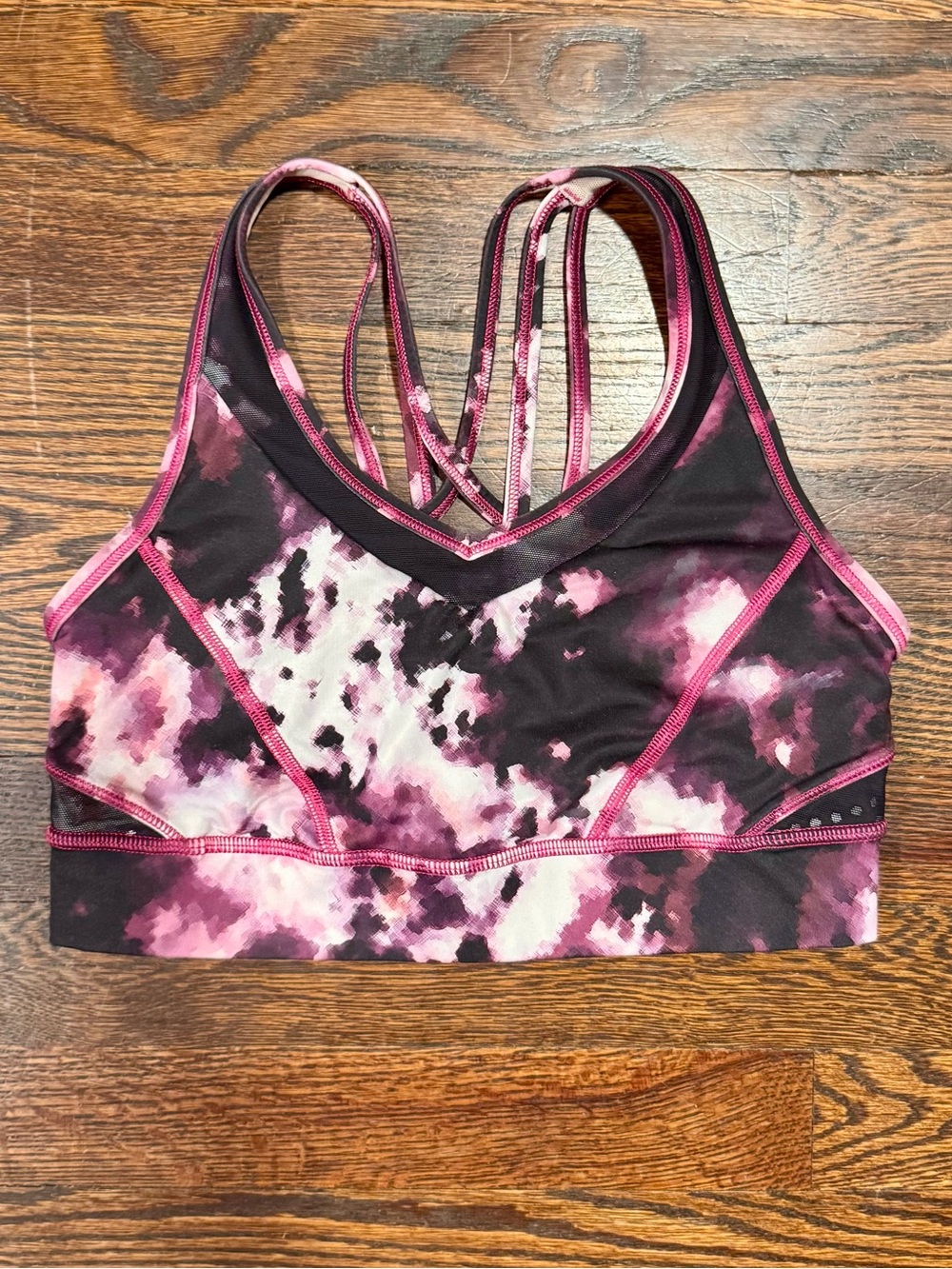 Lululemon Women’s Pink Tie-Dye Strappy Sports Bra